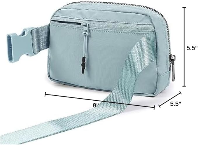 ODODOS Unisex Mini Belt Bag with Adjustable Strap Small Fanny Pack for Workout Running Traveling Hiking, Stone Blue-StrideForce Fitness