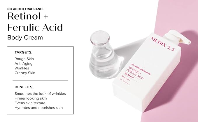 MEDIX Fragrance Free Retinol Body Lotion Crepey Skin Care Treatment | Firming Body & Face Moisturizer | Anti Aging Retinol Cream For Face Targets Loose Crepe Skin, Wrinkles, & Fine Lines, 15 Fl Oz-StrideForce Fitness