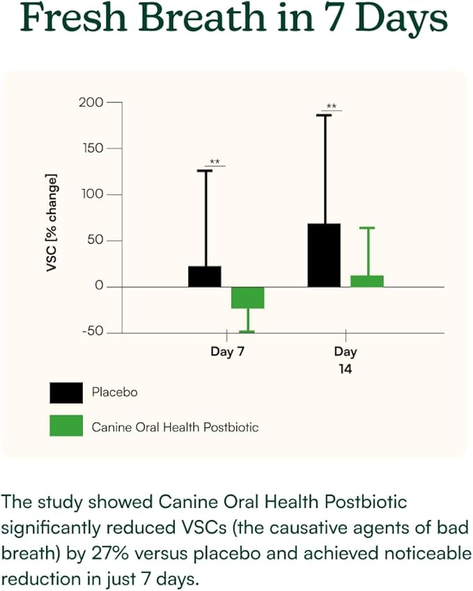Reggie Dental Powder for Dogs | Reduce Bad Breath in 7 Days, Plaque & Tartar Control | Natural Dog Dental Supplement | Postbiotic Formula with Organic Kelp | Vet-Approved & Made in USA | 60 Servings