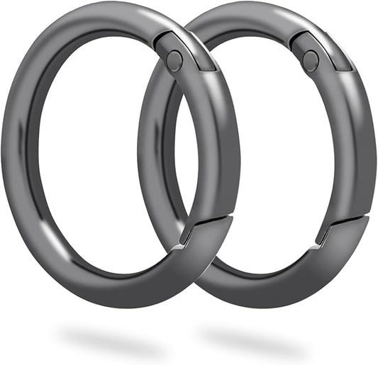 10 Pack 1-1/4Inch Trigger Spring O Rings, Metal Round Carabiner Clip Snap Hook, Spring Keyring Buckles for Replacement Purse Strap, Paracord Lanyard Clips, Keychain Rings Hardware DIY Crafts Making-StrideForce Fitness