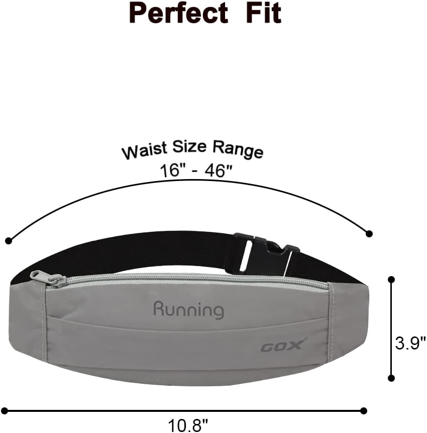 Gox Fanny Pack For Men Running Pouch Belt,Phone Holder Waist Pack Sport Hiking Walking Traveling (silver)-StrideForce Fitness