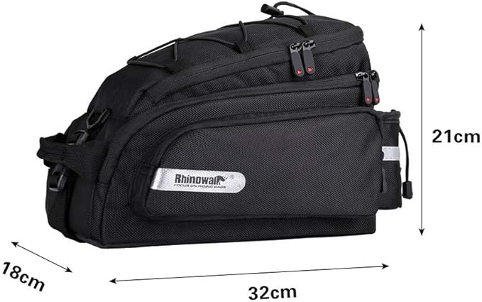 Rhinowalk Bike Bag Bike Trunk Bag Bike Pannier Bag,(for Bicycle Cargo Rack Saddle Bag Shoulder Bag Laptop Pannier Rack Bicycle Bag Professional Cycling Accessories)-StrideForce Fitness