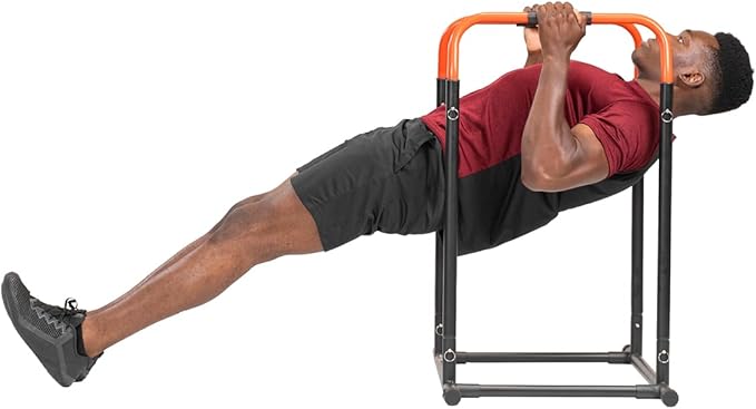 Sunny Health & Fitness Power Tower, Dip Bar, Push-Up & Pull Up Assisting Parallette Station w Optional Rock Climbing Grip Trainer-StrideForce Fitness