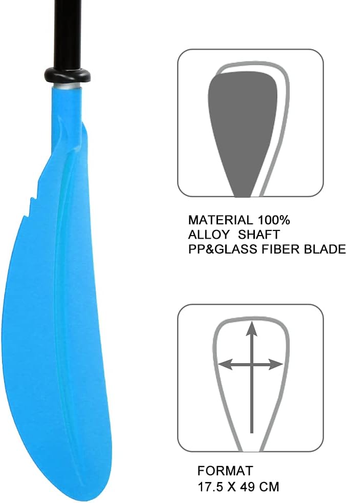 Kayak Paddle - Adjustable 2 Pieces Aluminum Alloy Shaft with Glass Fiber Blade for Surfing,Oar Fishing Easy Packable Travel-StrideForce Fitness