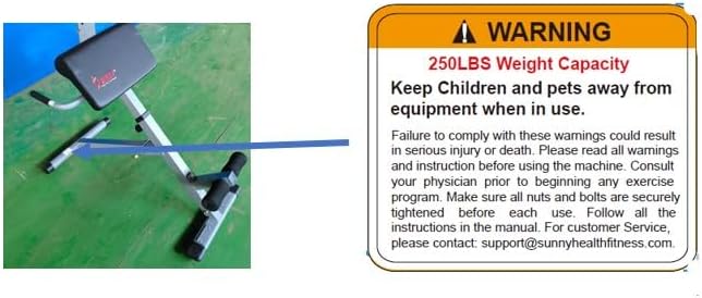 Sunny Health & Fitness Foldable Hyperextension Roman Chair w/Back Extension, Home Gym Sit Up Bench for Glute & Ab Workouts, Optional Adjustment Incline & Multi-Function Heavy-Duty Exercise Equipment-StrideForce Fitness