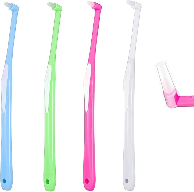 Pack of 4 Soft Bristles Interdental Brushes for Orthodontic Brace Care and Hard to Reach Teeth Sensitive Teeth Brush