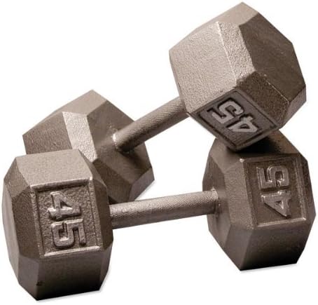Body-Solid Cast Iron Hexagon Dumbbell, Hand Weights For Men and Women, Weight Dumbbells for Strength Training, Body Building Home Gym Training Gear-StrideForce Fitness