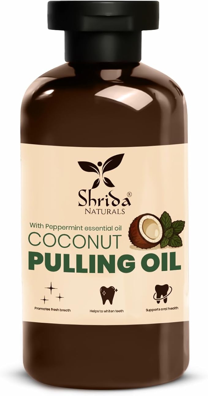 Coconut Oil Pulling Mouthwash | 221 ml | Coconut & Mint for Teeth & Gum Health | Alcohol-Free & Natural | Ayurvedic Oral Care for Fresh Breath & Deep Cleaning – with Peppermint