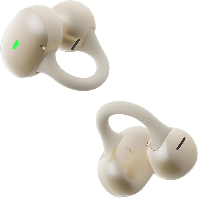 Open Ear Earbuds, Clip-On Earbuds Wireless Bluetooth, Ear Clip Bluetooth Headphones, Lightweight Comfort, Ergonomic Secure Fit for Small Ears, Ultra Open Audio, Waterproof, 40H Playtime-StrideForce Fitness