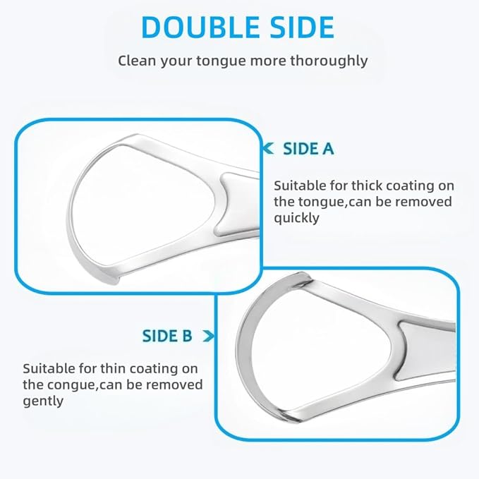 Tongue Scraper Bling Metal Tongue Cleaner for Adults & Kids Diamond Stainless Steel Tongue Scrubber for Oral Care & Hygiene(Blue)