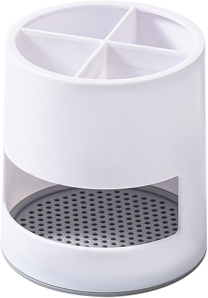 Toothbrush Holder,Toothbrush Holders for Bathrooms, Kids Toothbrush Holder Drainage, 4 Slot Toothbrush and Toothpaste Holder Storage Caddy, Toothpaste Organizer for Shower, Countertop, Vanity,White