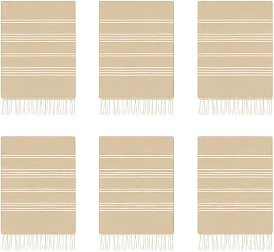 HAVLULAND Oversized Turkish Beach Towel 72’’x40’’ - Set of 12 | 100% Cotton Lightweight Sand Free Quick Dry Pool Towels | Extra Large Bath Towels for Adults Beach Blanket Essentials Case of 12 Beige-StrideForce Fitness