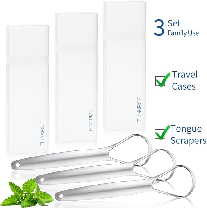 Tongue Scraper for Adults kids Metal Tongue Cleaner for Oral Hygiene Bad Breath