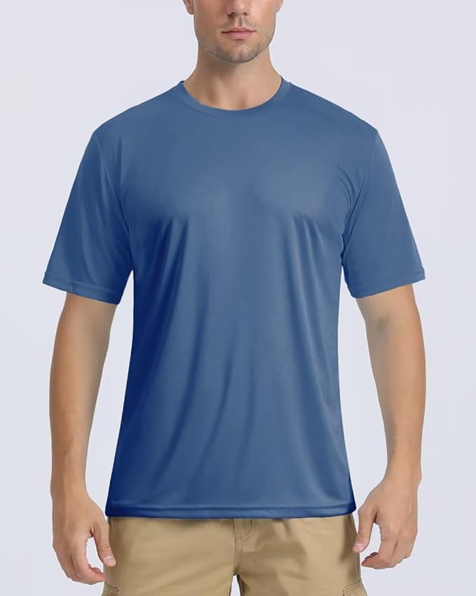 Boladeci Men's Swim Shirt Short Sleeve UPF 50+ Sun Protection SPF UV Moisture Wicking Lightweight Quick Dry Rash Guard-StrideForce Fitness