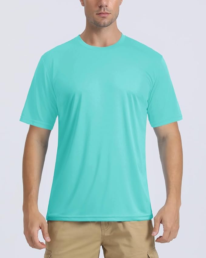 Boladeci Men's Swim Shirt Short Sleeve UPF 50+ Sun Protection SPF UV Moisture Wicking Lightweight Quick Dry Rash Guard-StrideForce Fitness