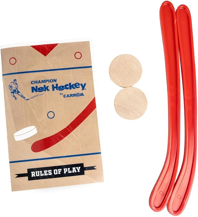 Carrom Champion Nok Hockey Game Equipment Set — Includes 2 Sticks and 2 Wood Pucks — Extra Accessories for Board Games for Adults & Children-StrideForce Fitness