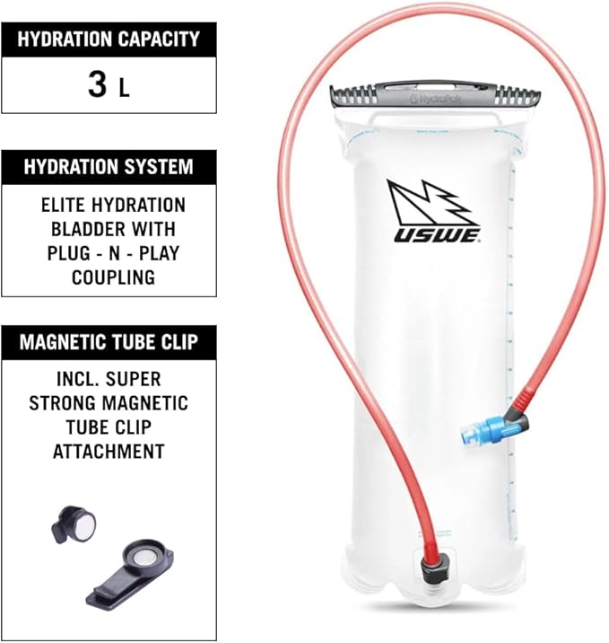 USWE MTB Hydro Hydration Pack with Hydration Bladder - Hydration Backpack for Cycling, Mountain Biking, E-MTB and Gravel Riding, Backpack with Water Bladder-StrideForce Fitness
