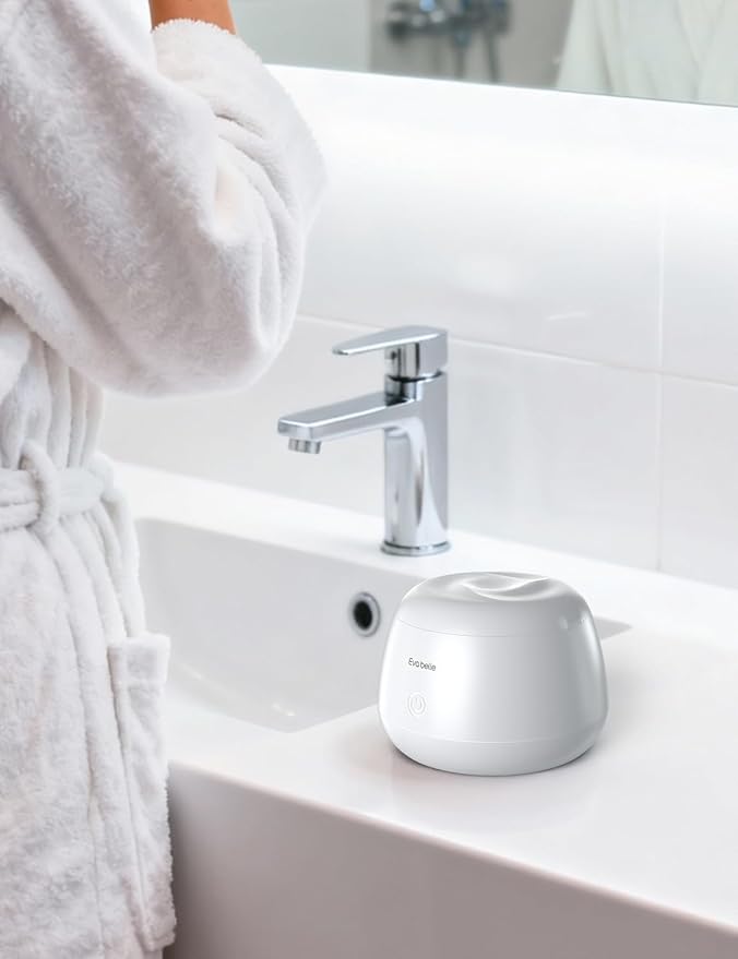 Ultrasonic Retainer Cleaner, EVA BELLE Rechargeable Denture Cleaner Machine, Tooth Cleaner MouthGuard Cleaner, Portable Retainer Cleaner for Night Guards, Braces, Aligner, Toothbrush, Jewelry and More