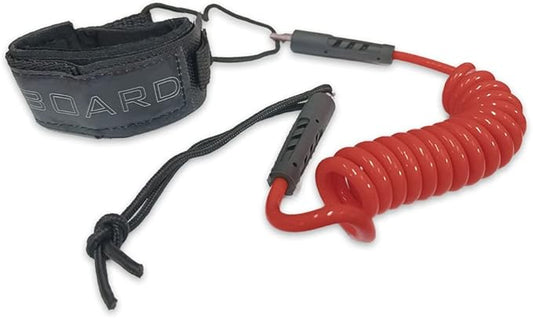 Bodyboard Leash Coiled Rope 4FT |Surf Accessories Replacement Surfboard Leash Red and Yellow-StrideForce Fitness