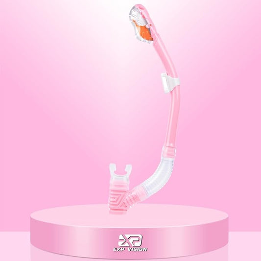 Dry Snorkel for Kids, Ultimate Snorkel Tube for Snorkeling, Freediving & Swimming, Easy-Breath Technology, Top-Mounted Dry Valve & Food-Grade Silicone Mouthpiece-StrideForce Fitness