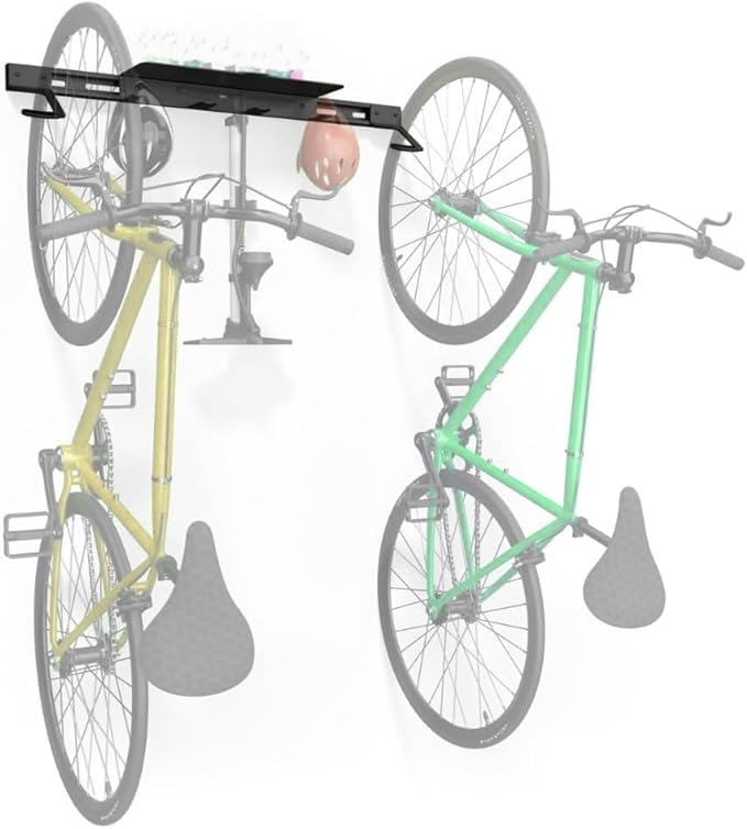 Bike Storage Rack Wall Mount Bike Rack | Steel Bike Mount Wall | Adjustable Bike Hangers for Garage (2 Bike Rack)-StrideForce Fitness