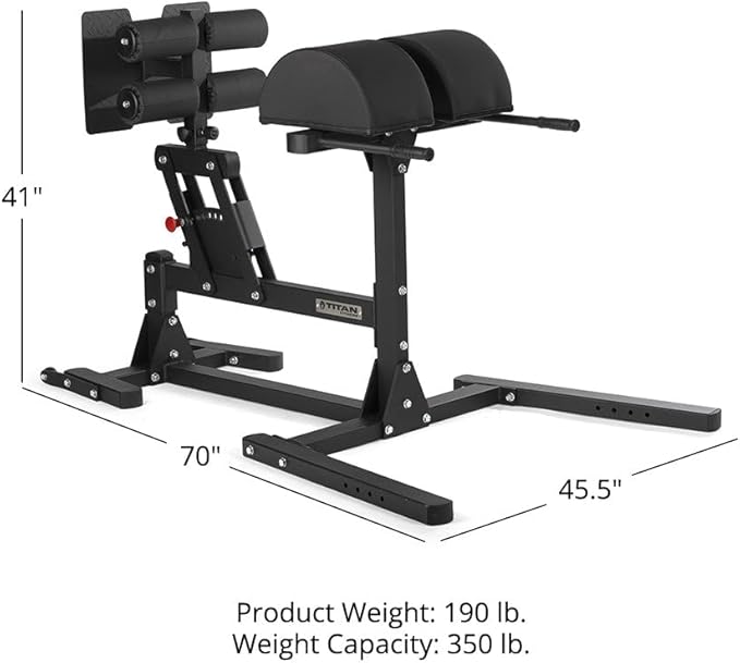Titan Fitness Glute and Ham Developer, Adjustable GHD Machine, Comfortable Padding, Durable Steel Build, Workout Equipment for Commercial and Home Gym-StrideForce Fitness