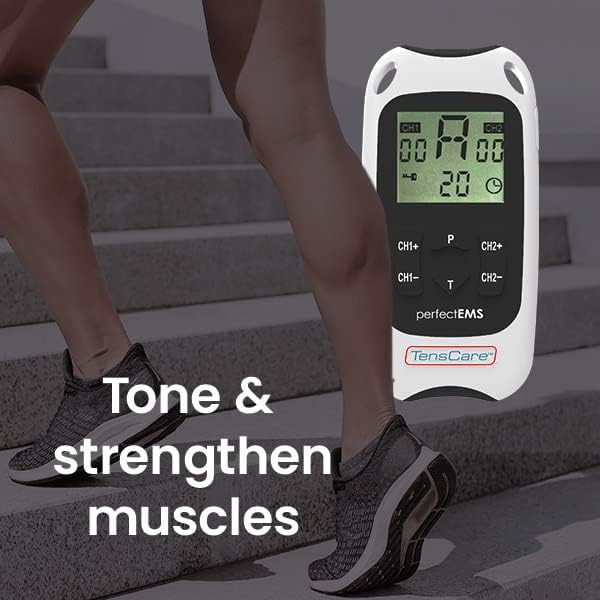 TensCare Perfect EMS - Strengthen, Rehabilitate and Tone Muscles. Recover Faster from Injuries. TENS Program for Pain Relief-StrideForce Fitness