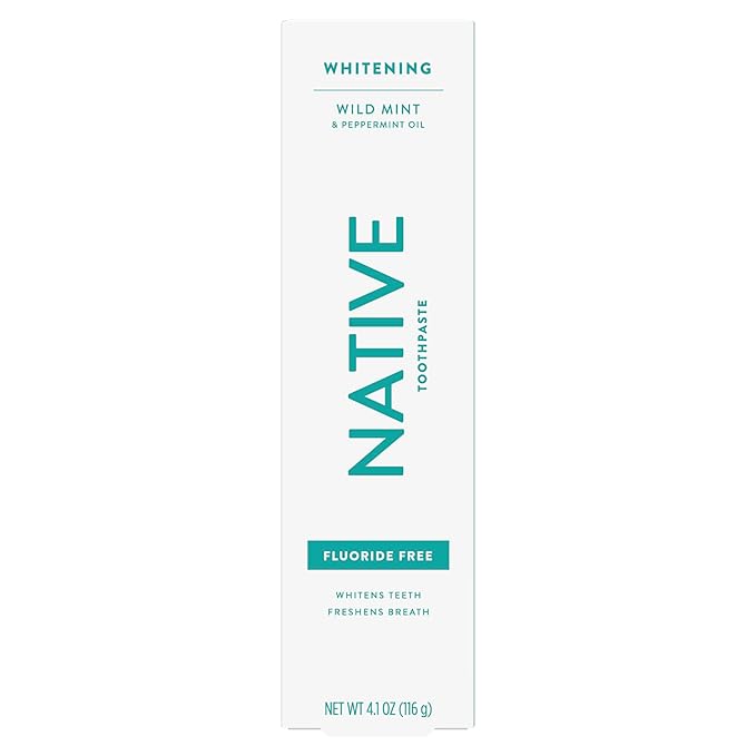 Native Whitening Wild Mint & Peppermint Oil Fluoride Free Toothpaste, 4.1 oz Pack of 3