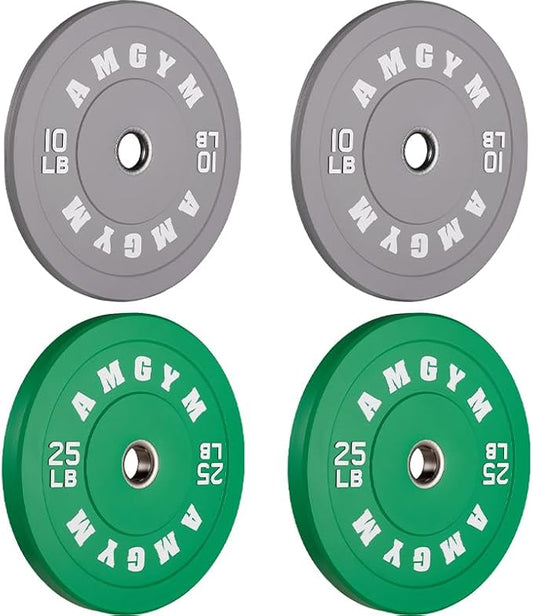 2 Inch Bumper Plates，10-500lbs，Barbell Rubber Olympic Weight Plates Set for Home Gym, Strength Training & Weight Lifting, Multiple Options Colors-StrideForce Fitness