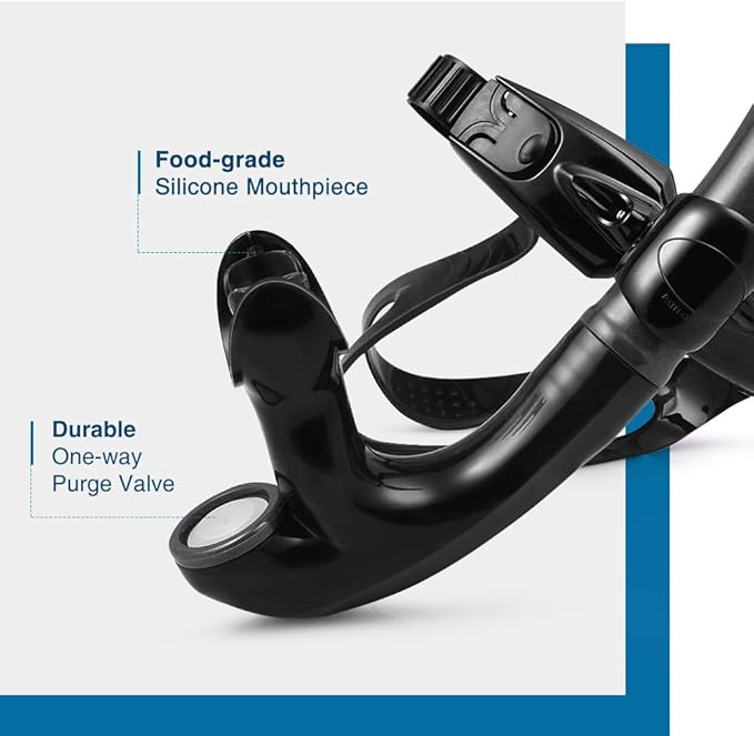 ZIONOR Snorkel Lap Swimming Swimmer Training Diving Snorkeling Comfortable Mouthpiece One-Way Purge Valve for Pool Open Water-StrideForce Fitness