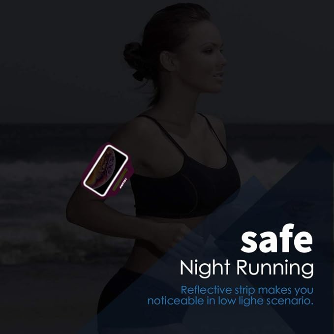 Running Armband with Earphone Bag Cell Phone Armband for iPhone 16 15 Pro 14 Plus 13 11 XR XS, Galaxy S24/S10 Water Resistant Sports Phone Holder Case & Zipper Slot Car Key Holder for 6.7 inch Phone-StrideForce Fitness