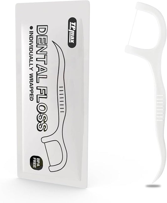 150 Count Dental Flossers Each Individually Wrapped, Floss Singles Bag, Travel Hotel Restaurant Office Car Dental Floss, Floss Picks Oral Care Teeth Clean Flat Wire