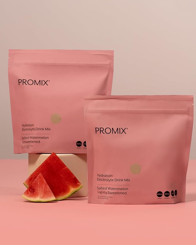 ProMix Nutrition Electrolytes Powder Hydration Packets - Himalayan Pink Salt, Magnesium, Potassium, Vitamin C - Salted Watermelon, Lightly Sweetened - 30 Servings (Pack of 30)-StrideForce Fitness