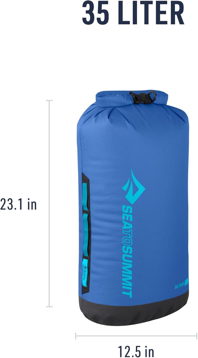 Sea to Summit Big River Dry Bag, Heavy-Duty Dry Storage, 35 Liter, Surf Blue-StrideForce Fitness
