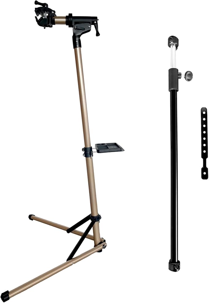 Bike Repair Stand Bicycle Stand for Mechanic Maintenance Rack Road Mountain Lightweight & 360 Adjustable Quick Release Portable Whole Aluminum Alloy for MTB Max 110lbs-StrideForce Fitness