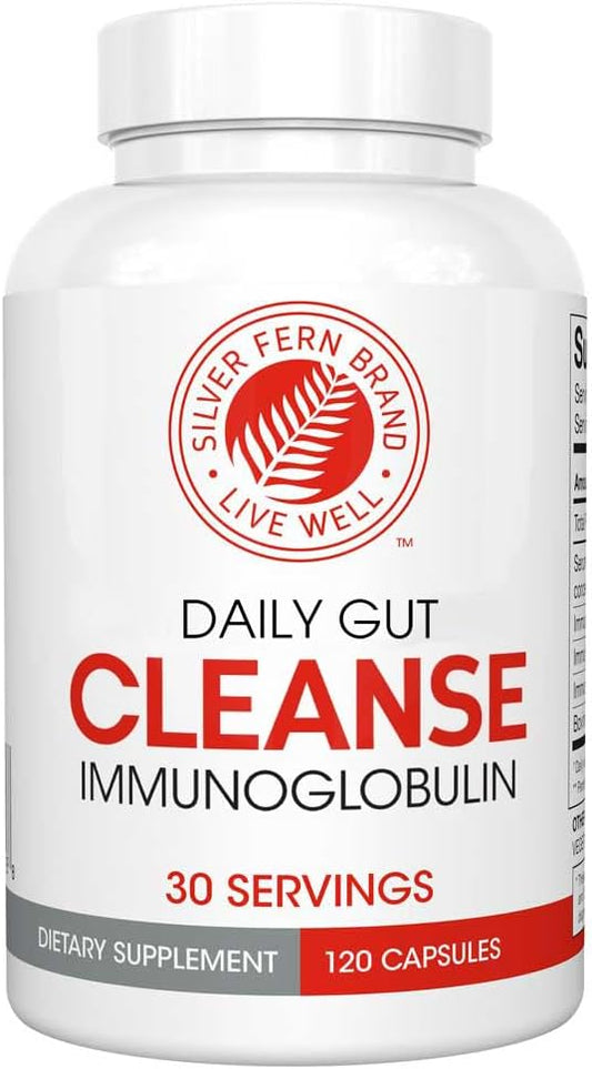 Silver Fern Cleanse - Daily Gut - 1 Bottle - 120 Capsules - 30 Day Supply - Immunoglobulin G, A & M -(IgG, IGA, IgM) - Postbiotic-StrideForce Fitness