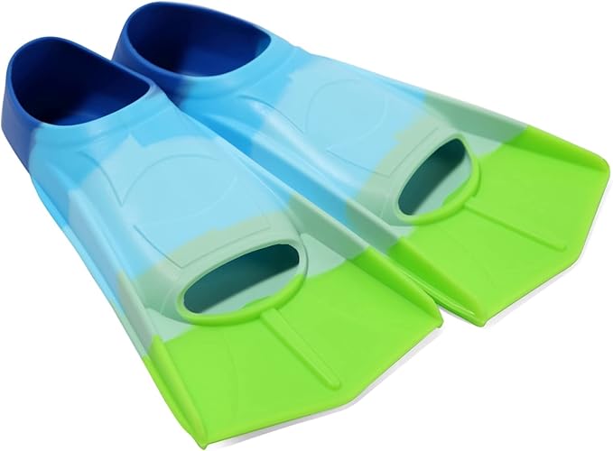 Kids Swim Fins,Short Kids Fins Youth Swimming Flippers for Lap Swimming Training for Children Girls Boys Beginners-StrideForce Fitness