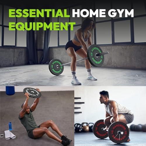 2-Inch Bumper Plates High Bounce, Olympic Weight Plate Set 45/100/160/190/260/300lb, Barbell Weight Plates Set for Home Gym, Colored Weights Rubber Strength Training Plate for Weight Lifting-StrideForce Fitness