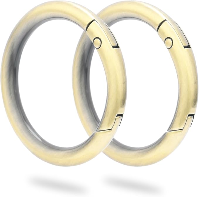 10 Pack 1-1/4Inch Trigger Spring O Rings, Metal Round Carabiner Clip Snap Hook, Spring Keyring Buckles for Replacement Purse Strap, Paracord Lanyard Clips, Keychain Rings Hardware DIY Crafts Making-StrideForce Fitness
