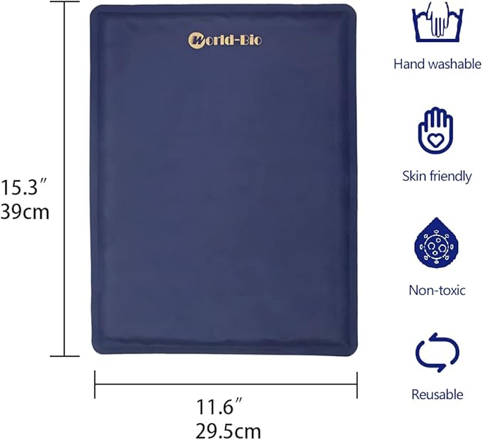 Large Gel Ice Pack 2 pack for Injuries Reusable, Flexible Hot Cold Therapy Pad for Hip, Back, Knee, Leg, Soothing Pain from Bruises & Sprains, Muscle Aches, Relief for Surgery, Back Pain 11.5" x 15.4"-StrideForce Fitness