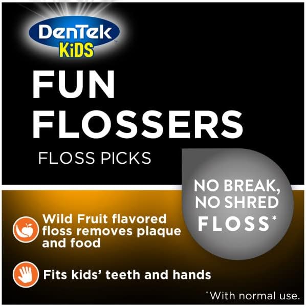 DenTek Kids Fun Flossers, Wild Fruit Flavor, 40 Each (Pack of 6)