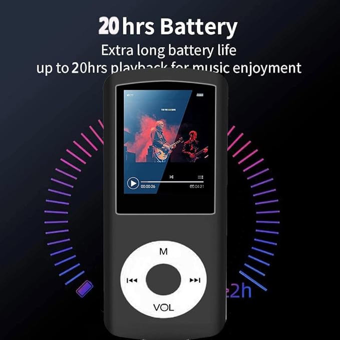 MP3 Player / MP4 Player, Hotechs MP3 Music Player with 64GB Memory SD Card Slim Classic Digital LCD 1.82'' Screen Mini USB Port with FM Radio, Voice Record (Black)-StrideForce Fitness