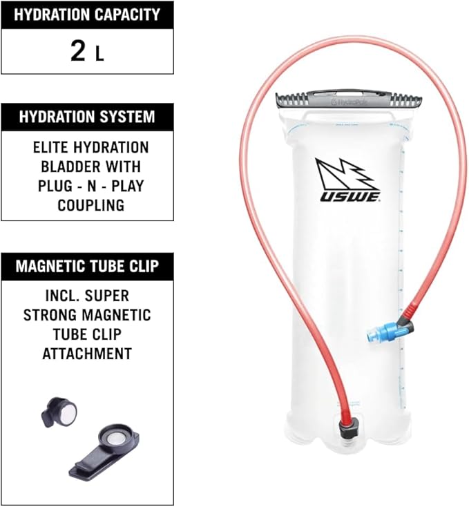 USWE Airborne Limited Race Edition with Water Bladder Included, Hydration Backpack for Men and Women, Ideal for MTB, Cycling, Mountain Biking-StrideForce Fitness