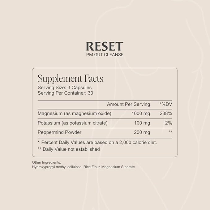 Paulina FITNESS Reset Overnight Digestive Aid, Bloating Relief, & Gut Health Supplement | Natural Detox & Digestive Cleanse to Support Weight Management and Relieve Constipation | 90 Capsules-StrideForce Fitness