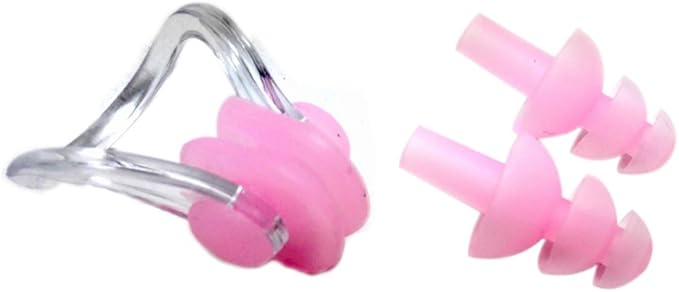 Zooshine 6 Sets Waterproof Silicone Swimming Earplugs Nose Clip Plugs,Ear & Nose Protector Swimming Sets Box Package-StrideForce Fitness