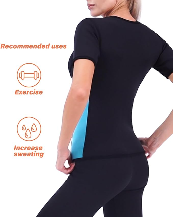 NonEcho Women Sauna Sweat Suit Sleeve Spa Cami Hot Neoprene Slimming Workout Vest Body Shaper Waist Trainer Top-StrideForce Fitness