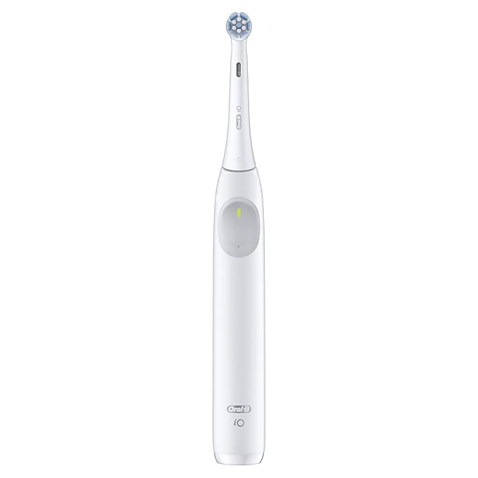 Oral-B iO Series 2 Rechargeable Electric Powered Toothbrush Starter Kit, Pure White with 2 Brush Heads - Automatic Pressure Sensor to Protect Gums - 3 Modes - 2 Min Timer