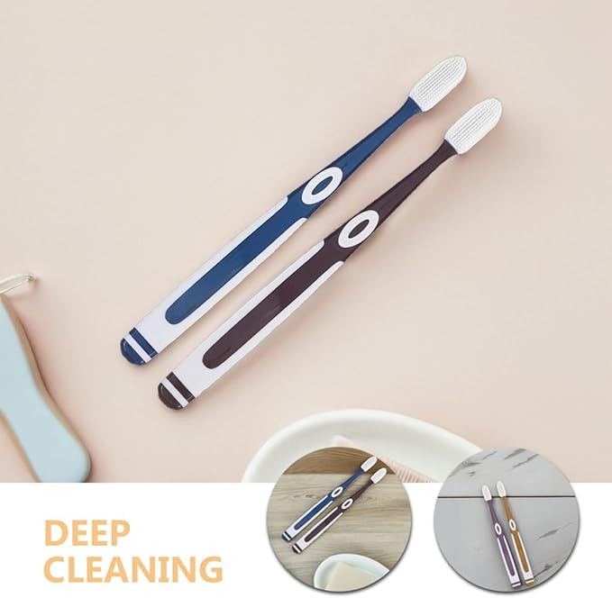 8PCS 8PCS Soft Bristle Silicone Toothbrush Replacement Heads Family for Adults Gentle Sensitive Gums Deep Cleaning Protective Travel-Friendly Oral Care