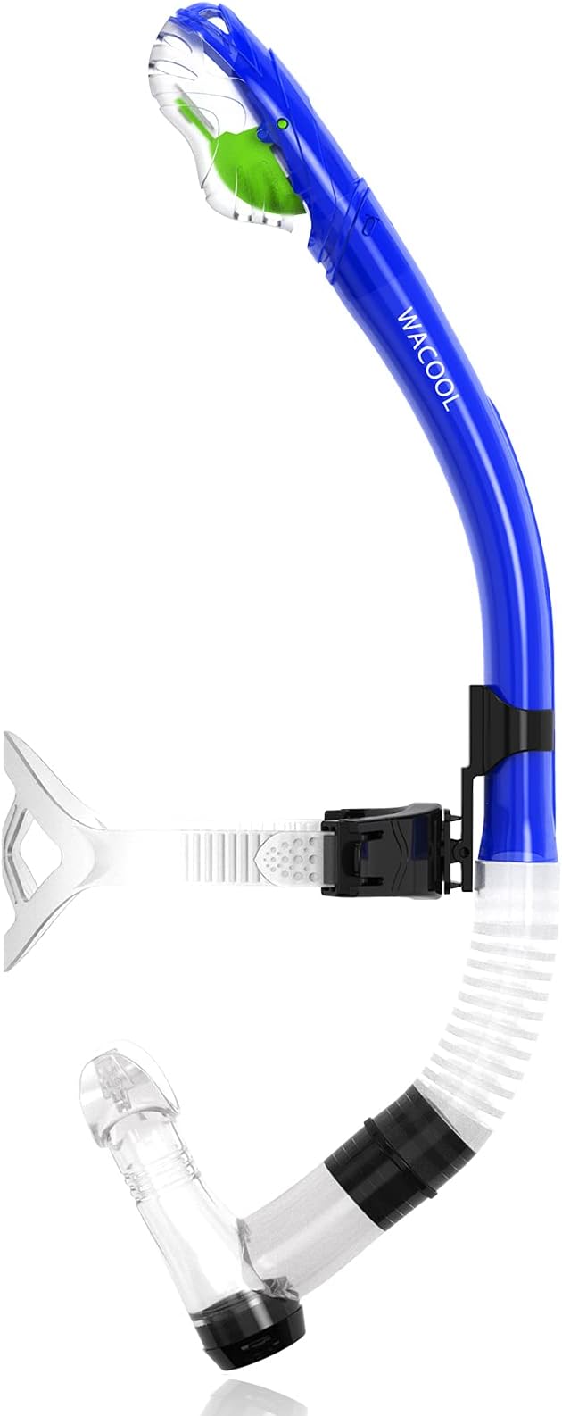 WACOOL Training Headstrap Support Dry Top Snorkel Tube Comfortable Mouthpiece One-Way Purge Valve for Pool Open Water Scuba Lap Swimming Swimmer Diving Snorkeling-StrideForce Fitness