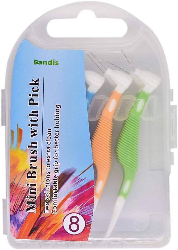 Angzhili 10 pcs Orthodontic Interdental Brush Mini Brush with Toothpick,Tooth Cleaning Tool